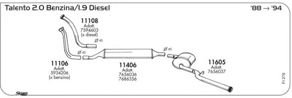 Система выпуска ОГ AKS DASIS SGFI279