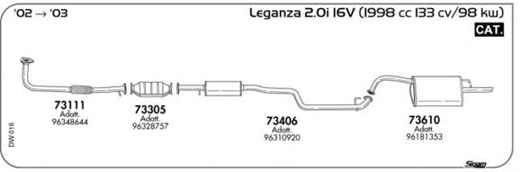 Система выпуска ОГ AKS DASIS SGDW016