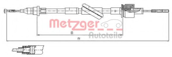 Трос, управление сцеплением METZGER 10.2444