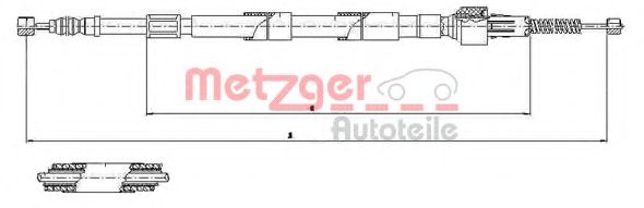 Трос, стояночная тормозная система METZGER 17.1522