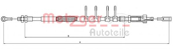 Трос, стояночная тормозная система METZGER 10.4742