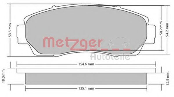 Комплект тормозных колодок, дисковый тормоз METZGER 1170482