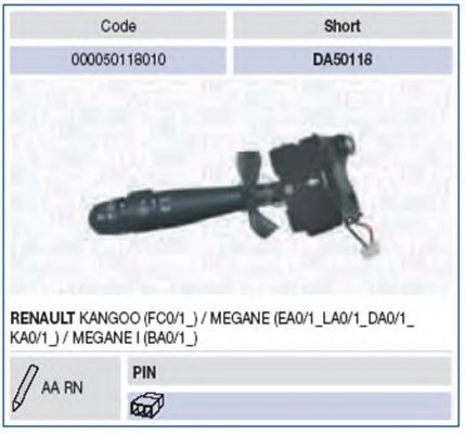 Выключатель на колонке рулевого управления MAGNETI MARELLI 000050118010