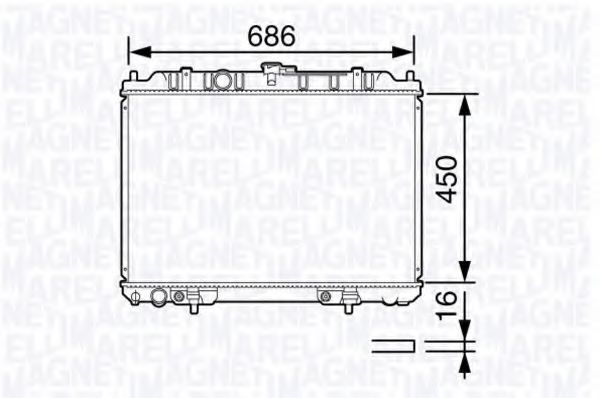 Радиатор, охлаждение двигателя MAGNETI MARELLI 350213135600