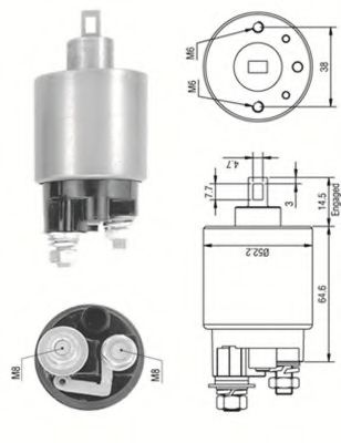 Тяговое реле, стартер MAGNETI MARELLI 940113050239