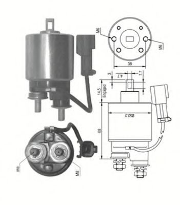Тяговое реле, стартер MAGNETI MARELLI 940113050243