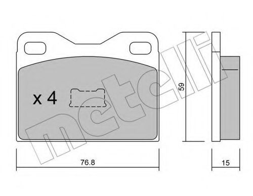 Комплект тормозных колодок, дисковый тормоз METELLI 22-0015-0