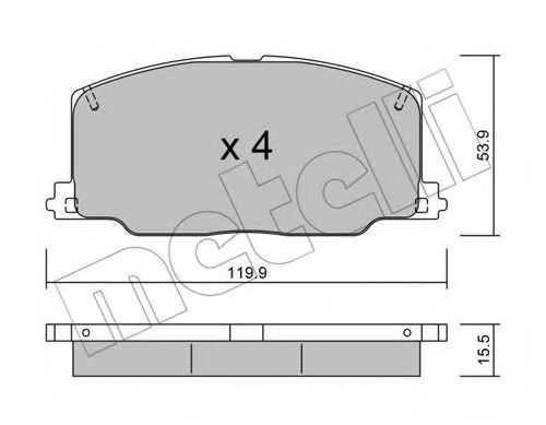 Комплект тормозных колодок, дисковый тормоз METELLI 22-0067-0