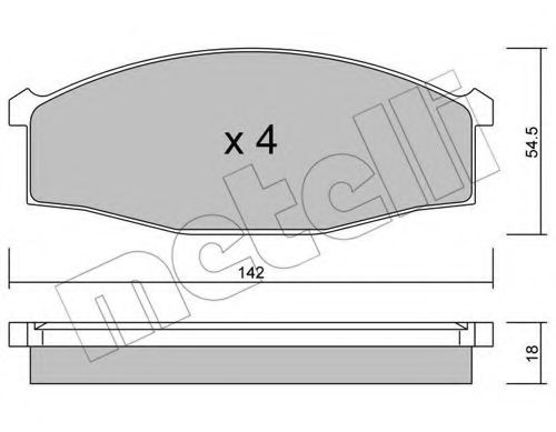 Комплект тормозных колодок, дисковый тормоз METELLI 22-0497-0