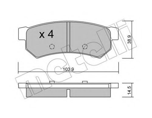 Комплект тормозных колодок, дисковый тормоз METELLI 22-0846-0