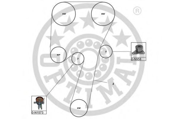 Комплект ремня ГРМ OPTIMAL R1437
