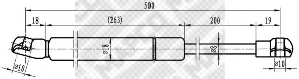 Газовая пружина, капот MAPCO 20958