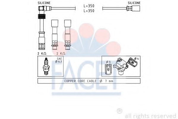 Комплект проводов зажигания FACET 4.9491