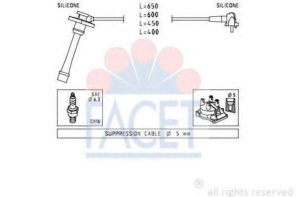 Комплект проводов зажигания FACET 4.9408