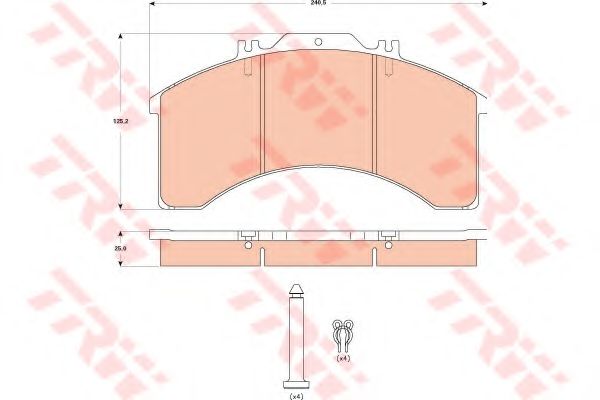 Комплект тормозных колодок, дисковый тормоз TRW 29011