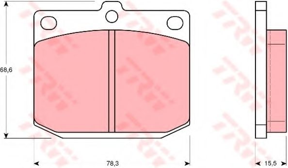 Комплект тормозных колодок, дисковый тормоз TRW GDB881