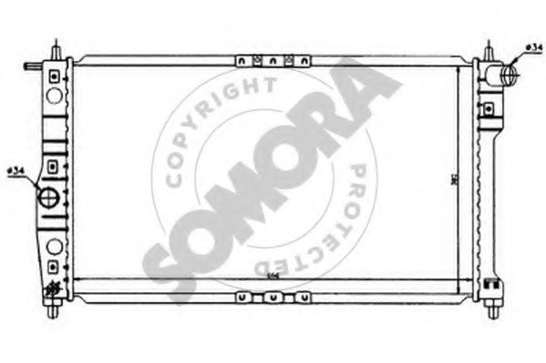 Радиатор, охлаждение двигателя SOMORA 062140