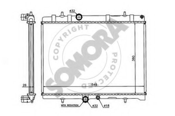 Радиатор, охлаждение двигателя SOMORA 223440B