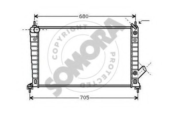 Радиатор, охлаждение двигателя SOMORA 272140D