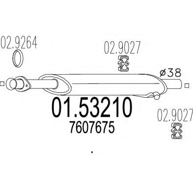 Средний глушитель выхлопных газов DESCAM 100202