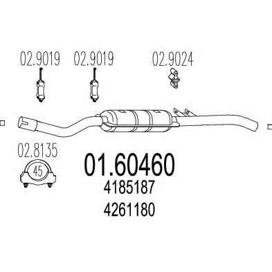 Глушитель выхлопных газов конечный MTS 01.60460