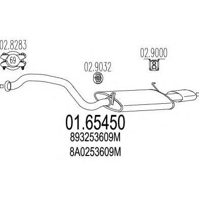 Глушитель выхлопных газов конечный MTS 01.65450