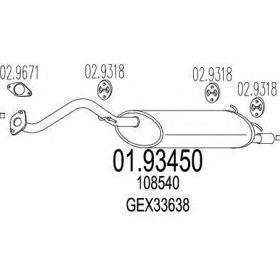 Глушитель выхлопных газов конечный MTS 01.93450