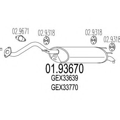Глушитель выхлопных газов конечный ROSI 20101