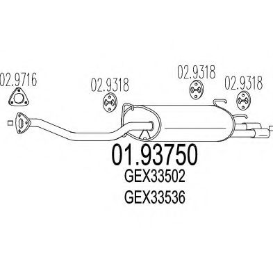 Глушитель выхлопных газов конечный ROSI 20541