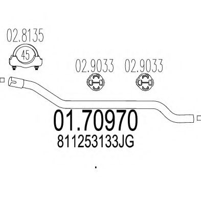 Труба выхлопного газа MTS 01.70970
