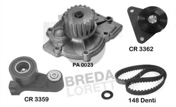 Водяной насос + комплект зубчатого ремня BREDA  LORETT KPA0401A