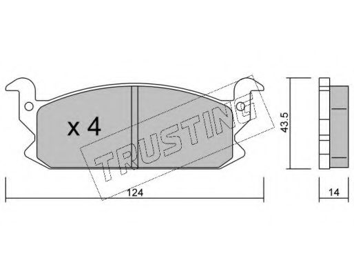 Комплект тормозных колодок, дисковый тормоз TRUSTING 389.0