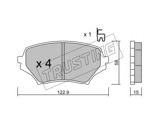 Комплект тормозных колодок, дисковый тормоз TRUSTING 887.0