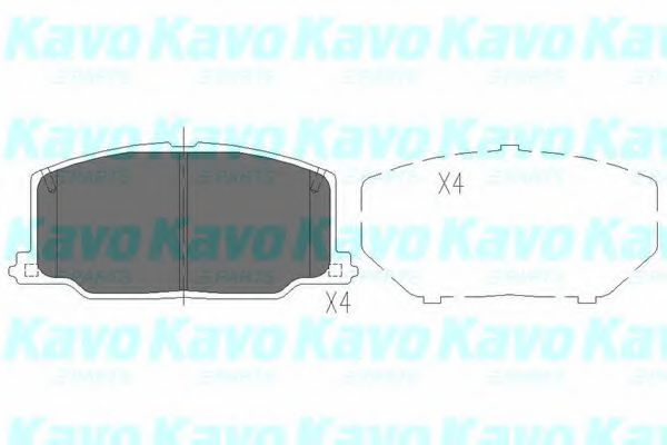 Комплект тормозных колодок, дисковый тормоз KAVO PARTS KBP-9036