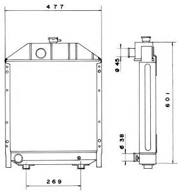 Радиатор, охлаждение двигателя NRF 52208