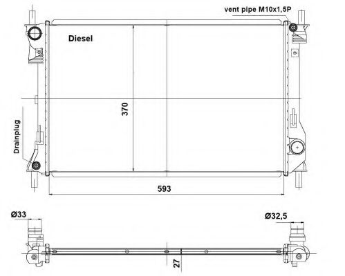 Радиатор, охлаждение двигателя NRF 56040
