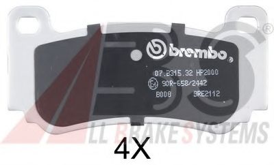 Комплект тормозных колодок, дисковый тормоз A.B.S. 35012S