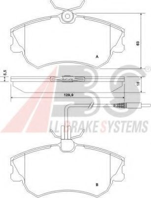 Комплект тормозных колодок, дисковый тормоз A.B.S. 37019 OE