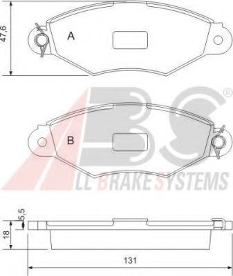 Комплект тормозных колодок, дисковый тормоз A.B.S. 37040 OE