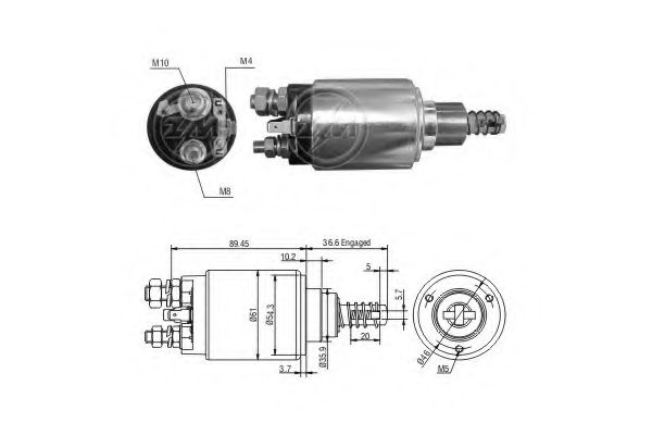 Тяговое реле, стартер ERA 2640
