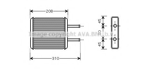 Теплообменник, отопление салона AVA QUALITY COOLING KA6043