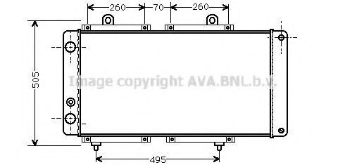 Радиатор, охлаждение двигателя AVA QUALITY COOLING PE2033