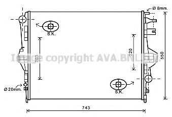 Радиатор, охлаждение двигателя AVA QUALITY COOLING VW2320