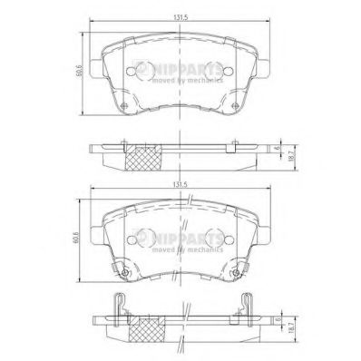 Комплект тормозных колодок, дисковый тормоз NIPPARTS N3600331