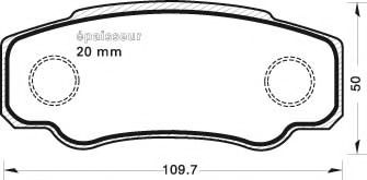 Комплект тормозных колодок, дисковый тормоз MGA 697