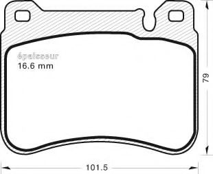 Комплект тормозных колодок, дисковый тормоз MGA 853