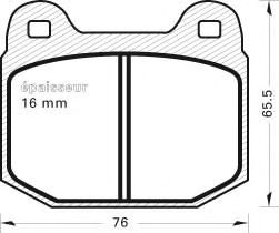 Комплект тормозных колодок, дисковый тормоз MGA 96