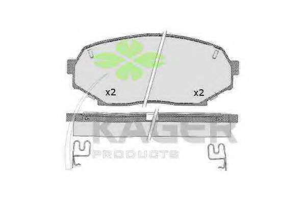 Комплект тормозных колодок, дисковый тормоз KAGER 35-0544