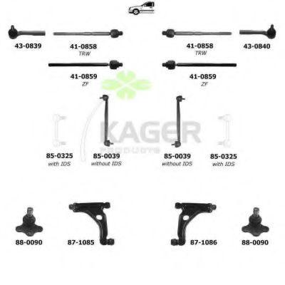 Подвеска колеса KAGER 800709