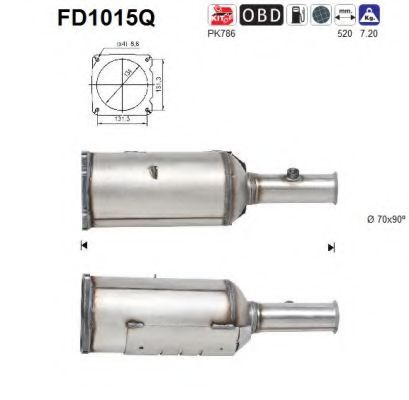 Сажевый / частичный фильтр, система выхлопа ОГ AS FD1015Q